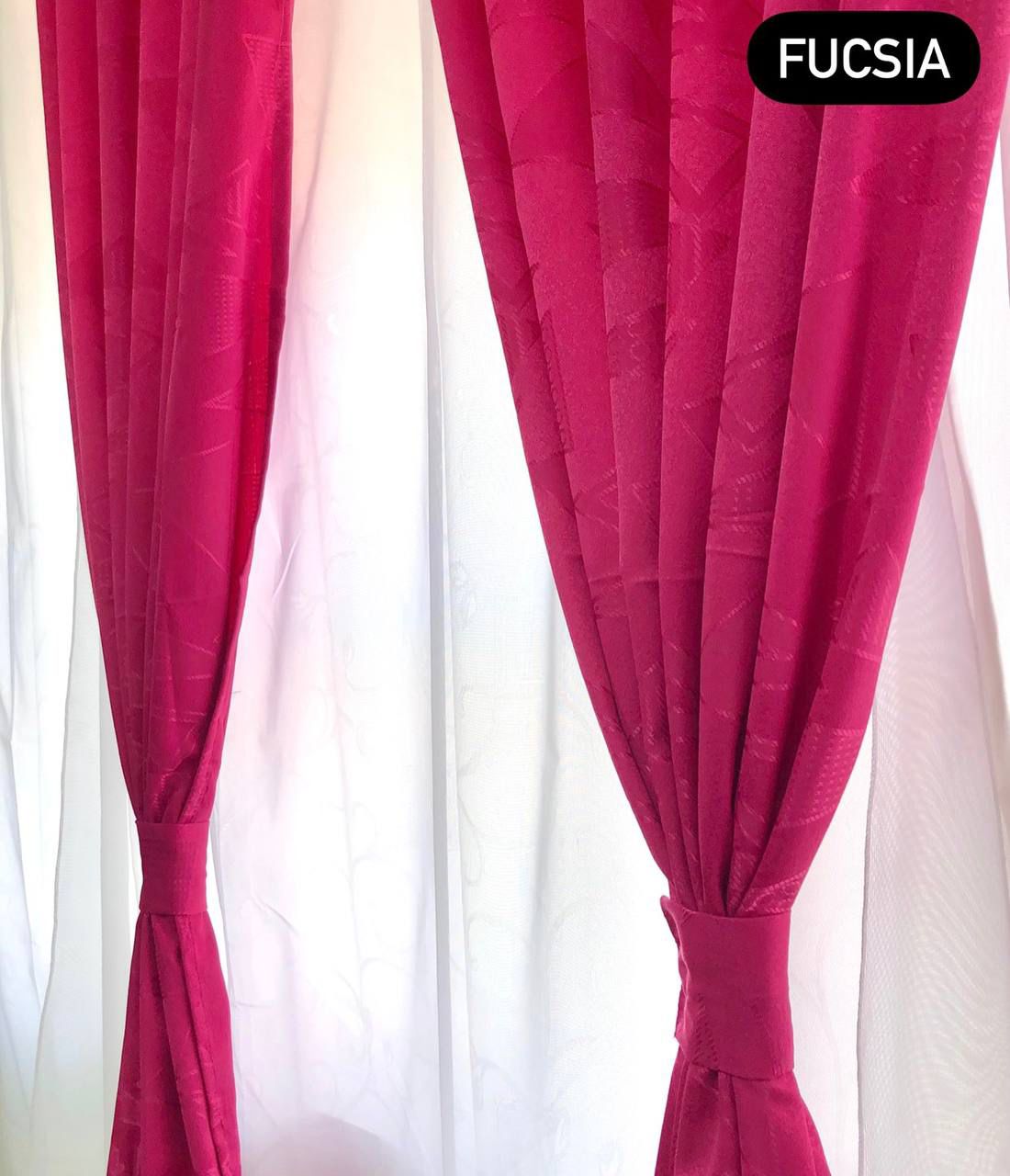 Cortina Jaquard Fucsia De 280cm